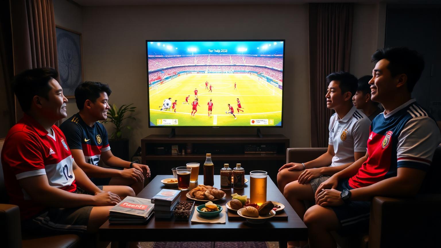 แฟนบอลไทยรวมตัวดูบอลโลก 2026 ถ่ายทอดสดทาง TrueVisions ในห้องคอนโดยามดึก