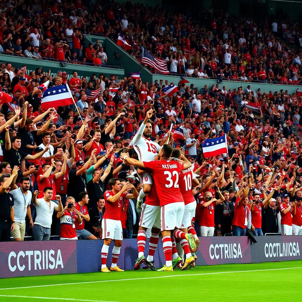 แฟนบอลสหรัฐฯ ฉลองชัยชนะเหนือตุรกี 3-2 ที่ SoFi Stadium ลอสแองเจลิส